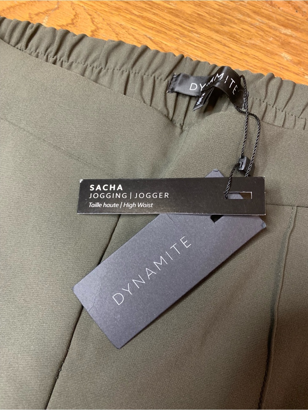 NWT DYNAMITE Sacha Dressy High Waist Jogger Pants Olive Green Size M - Picture 4 of 9